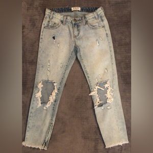 One x One Teaspoon Free People Distressed Denim Jeans